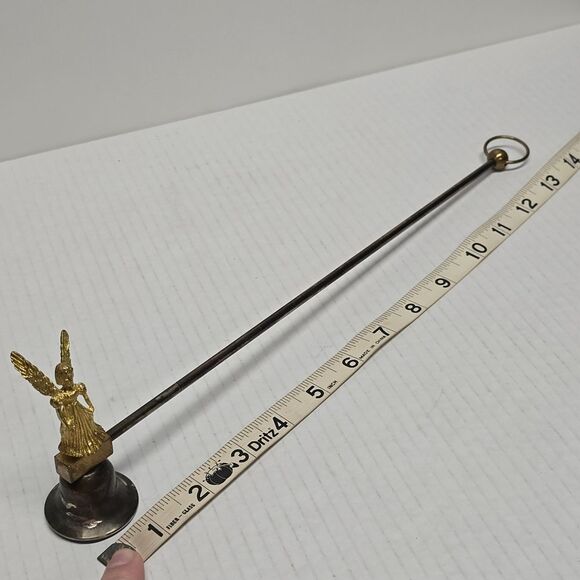 Vintage Angel Candle Snuffer Brass Iron Two Tone Metal - Picture 6 of 9